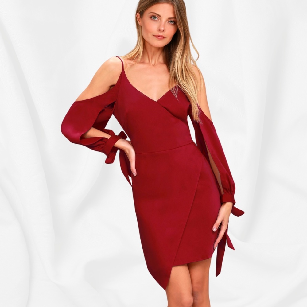 ADELYN RAE Women's Ameila Off-the-Shoulder Dress in Red￨Size X-Small